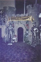 Throne rents for $100/day<br />
Tin knights for between $75 & $100/day<br />
Castles rent for $300 to $500/day
(depending on size)